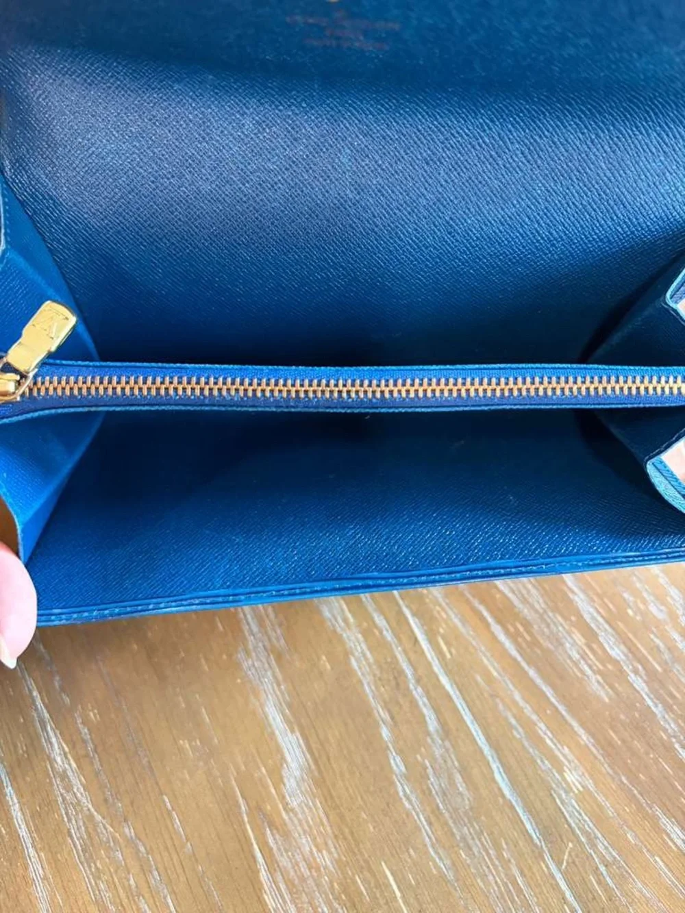 Louis Vuitton Blue Epi Sarah Leather Long Wallet